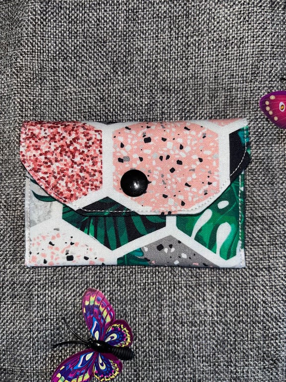 Gift Card Wallet. Purse Plant leaf and Tile affect 