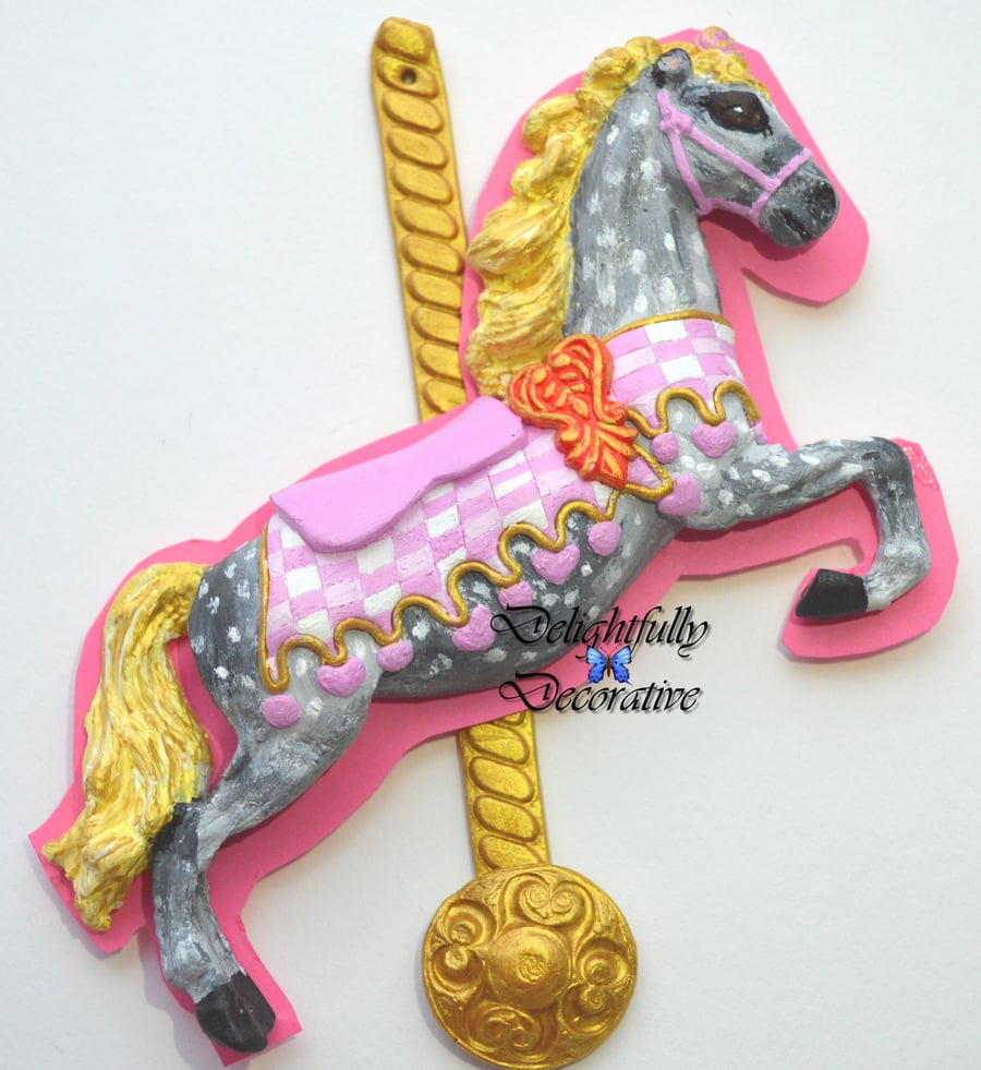 Pink Romance Carousel Horse