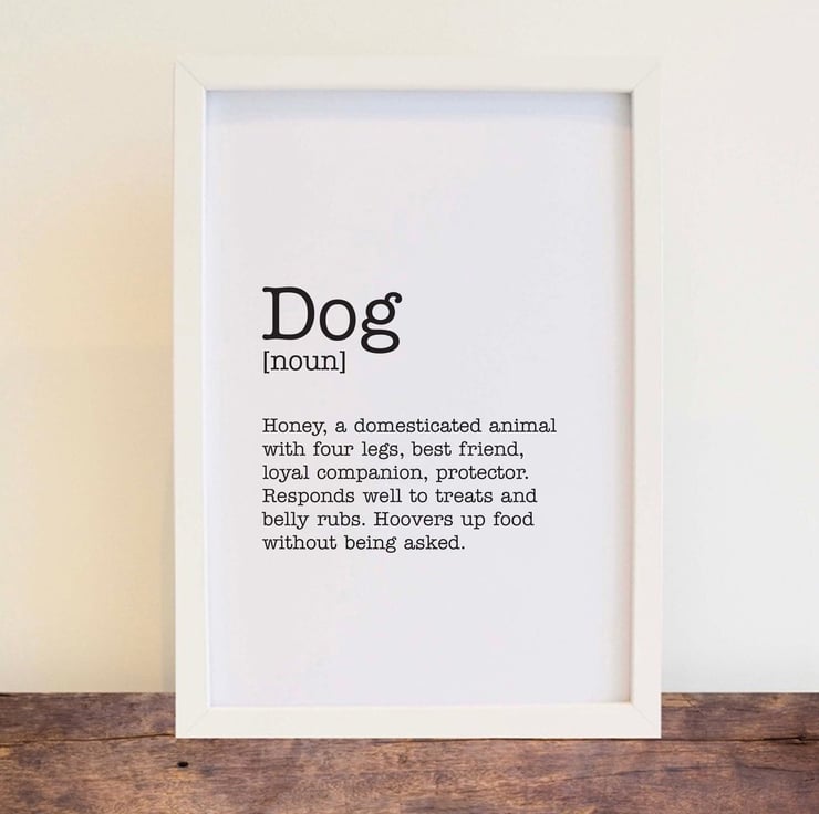Personalised Dog Definition Print Wall Art, Folksy