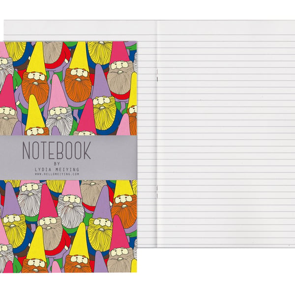 Lined Pages A5 Notebook - Mister Gnome