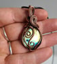 Multicoloured Natural Labradorite Copper Necklace Pendant Gift Crystal Jewellery - Image 4