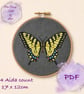 Hand drawn Tiger swallowtail butterfly counted cross stitch pattern pdf emailed