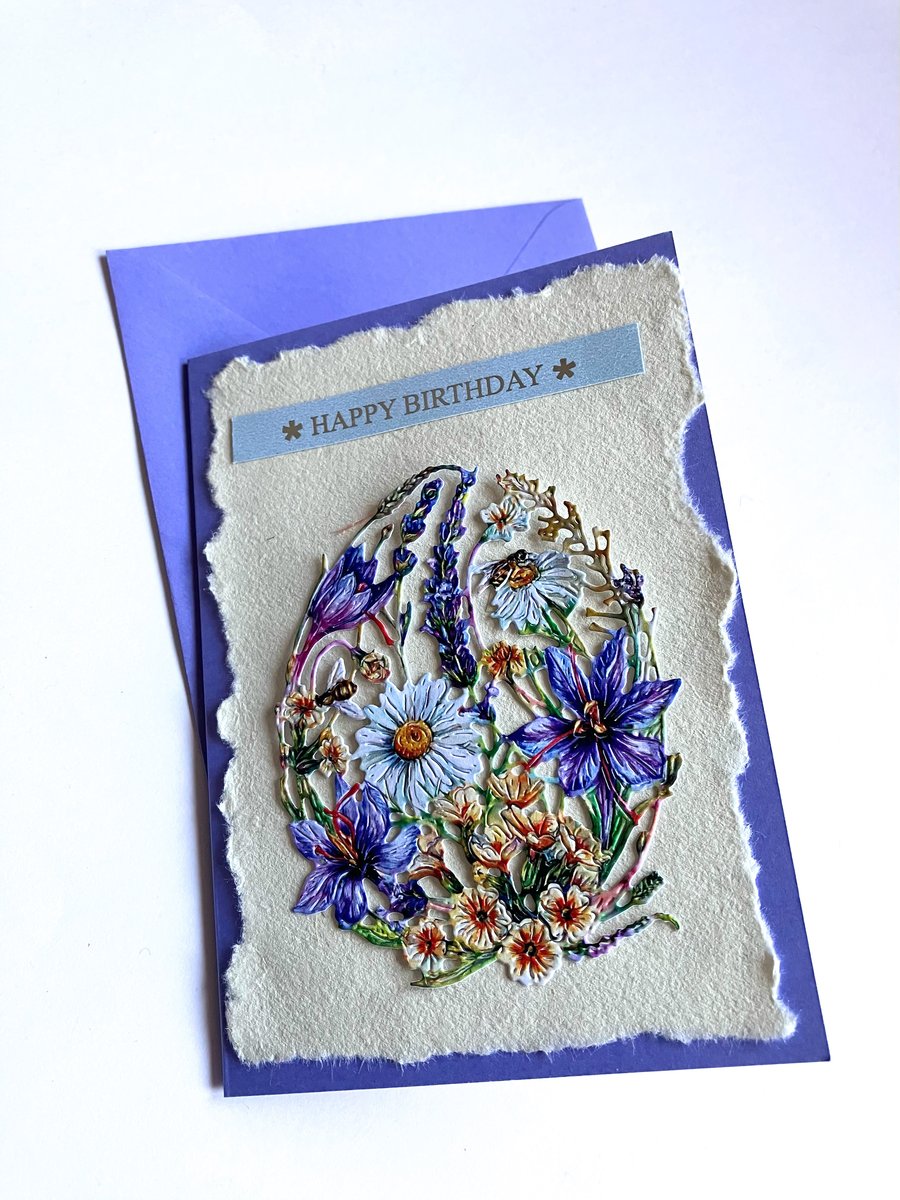 Happy birthday floral card