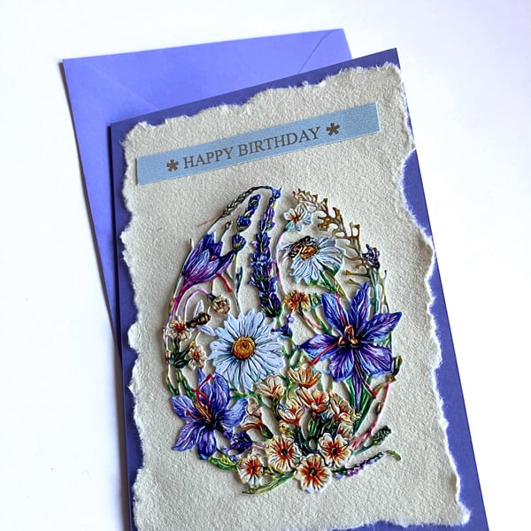 Happy birthday floral card