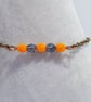 Dainty orange and blue Czech glass boho bead bracelet - Image 6