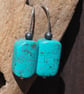 Turquoise silver drop earrings, threader earrings, turquoise jewellery handmade