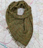Lichen & rust hand woven cotton scarf - Image 1