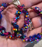 Fabric, Wire and Bead Wrapped Earrings 
