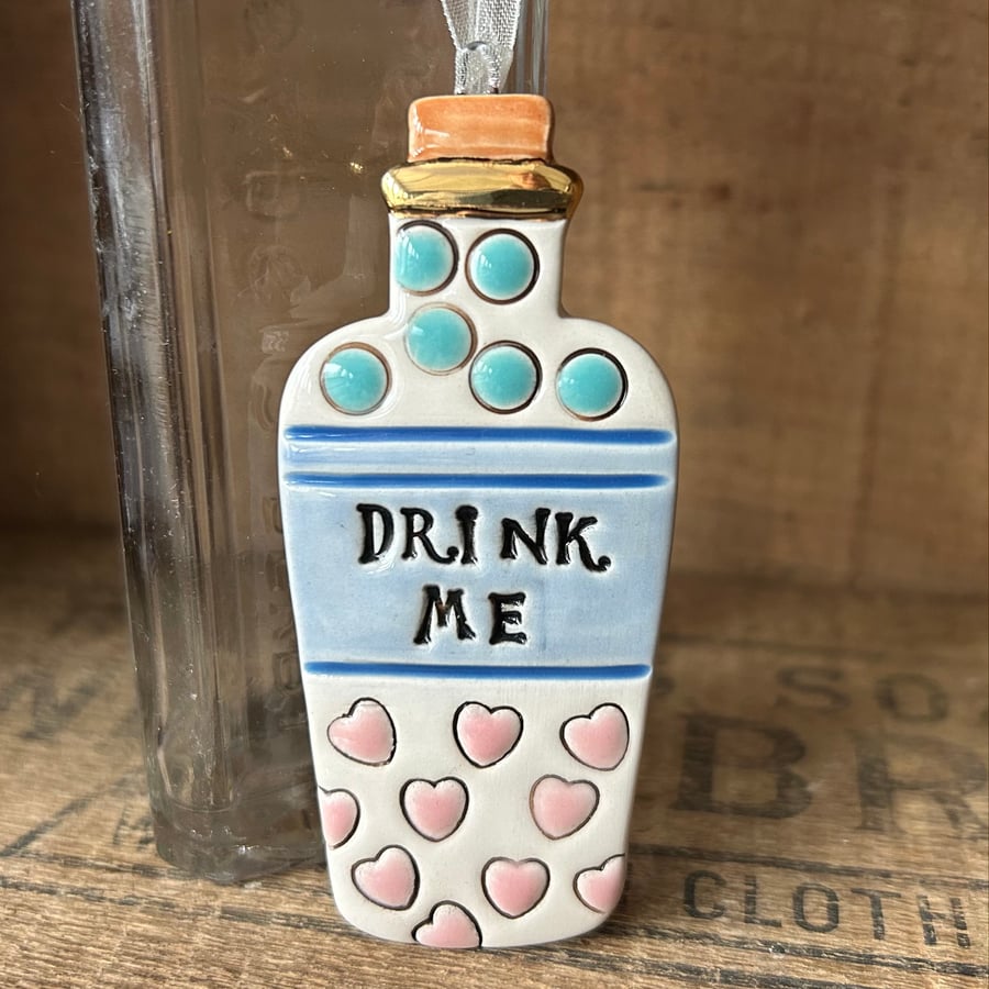 Ceramic Love Spell Potion Bottle decoration Drink me perfectly imperfect