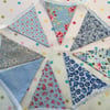 10 ft double sided  bunting,banner,flag,wedding in blue  cotton  fabrics