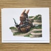 'Rabbit Assassin' blank greeting card