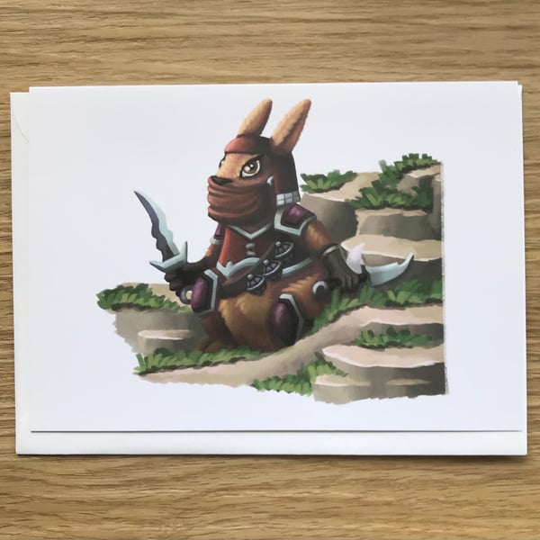 'Rabbit Ninja' blank greeting card