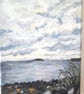 Sea view from Crammond Beach small original painting  - Image 5