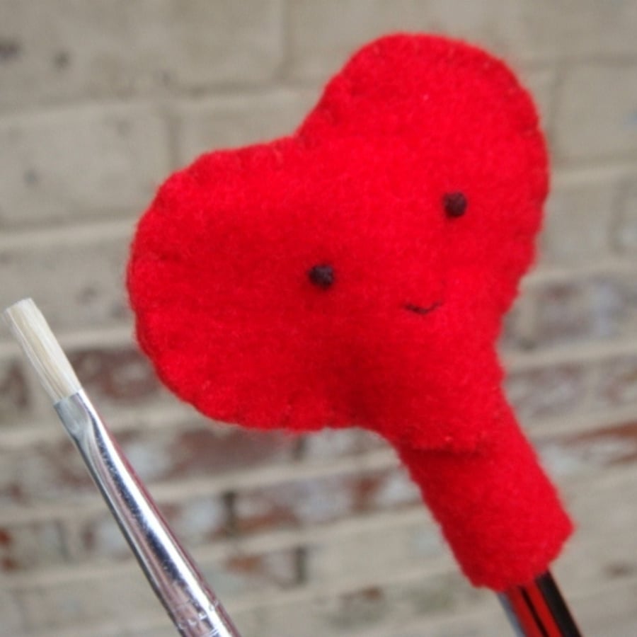 Hand sewn heart Pencil Topper Back to School teacher gift