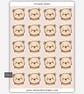 Funny Vinyl Sticker Sheet For Adults - Cute Bear Face