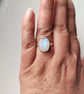 Sterling Silver Blue Flash Moonstone Adjustable Ring Handmade Jewellery Gift - Image 3