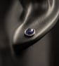 Iolite sterling silver smokey 5mm stud earrings Taurus gift - Image 3
