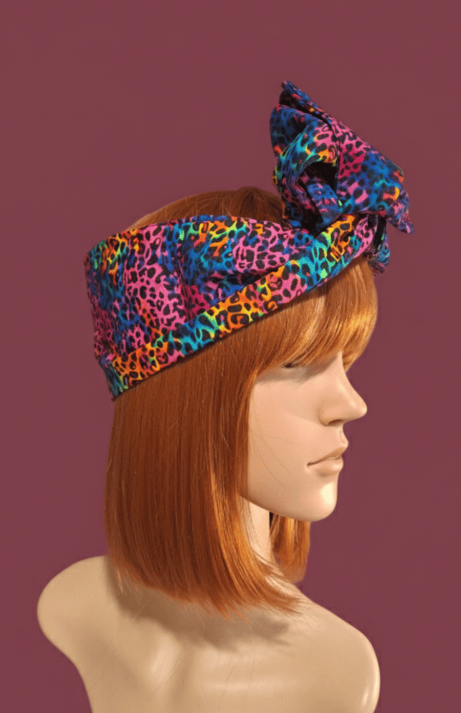Multi Coloured Leopard Wire Headwrap 