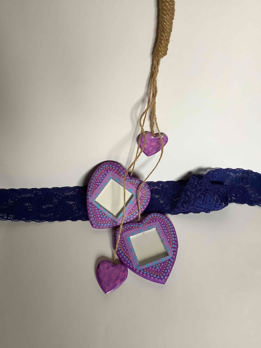 Hanging hearts with  photo frames