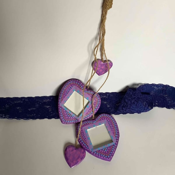 Hanging hearts with  photo frames