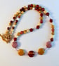 Mookaite Necklace With Pink Swarovski Crystals - Handmade In Devon - Free UK P&P - Image 8