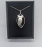 Silver owl pendant, Unique owl pendant, Original owl pendant, Unique owl jewelle