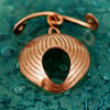 Handmade Copper Toggle & Clasp - Fingerprint illusion- handmade