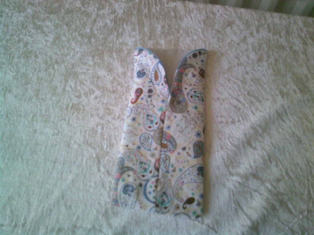 Cream with Blue and Grey Paisley Design Glasses Case