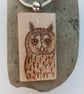 Long eared owl pyrography keyring  - Image 1