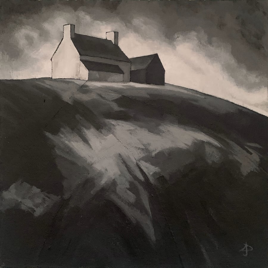 Teesdale farm with barn - Original acrylic painting 