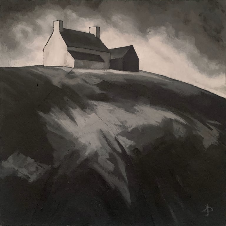 Teesdale farm with barn - Original acrylic painting 