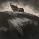 Teesdale farm with barn - Original acrylic painting 