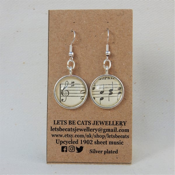 Music note earrings perfect gift for the music lover 
