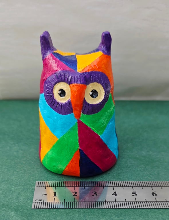 Harlequin Owl Sculpture