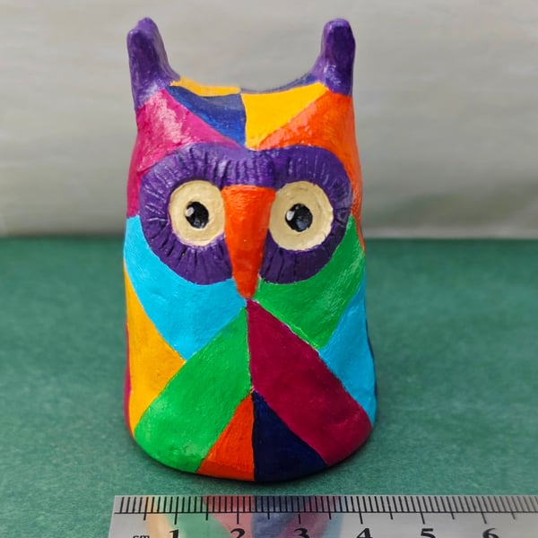 Harlequin Owl Sculpture