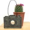 Ceramic Camera decoration Smile (Grey)