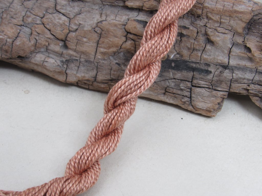 15m Natural Dye Pink Brown Cotton Perle 5 Thread Floss
