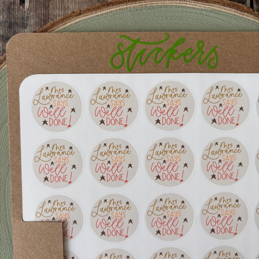 Personalised Teacher Stickers: Well Done Reward Stickers