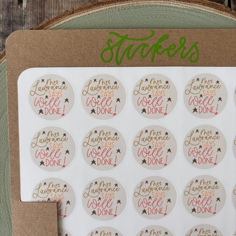 Personalised Teacher Stickers: Well Done Reward Stickers