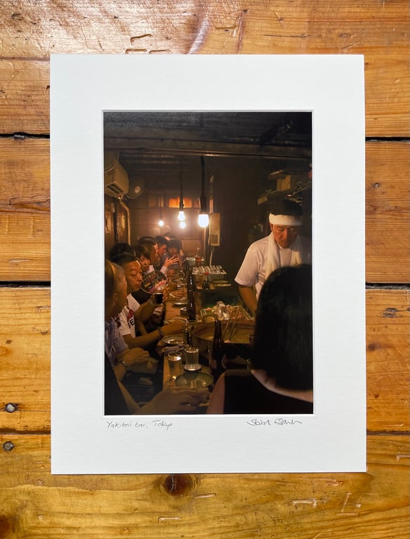 ‘Yakitori bar, Tokyo’ signed mounted print 30 x 40cm FREE DELIVERY