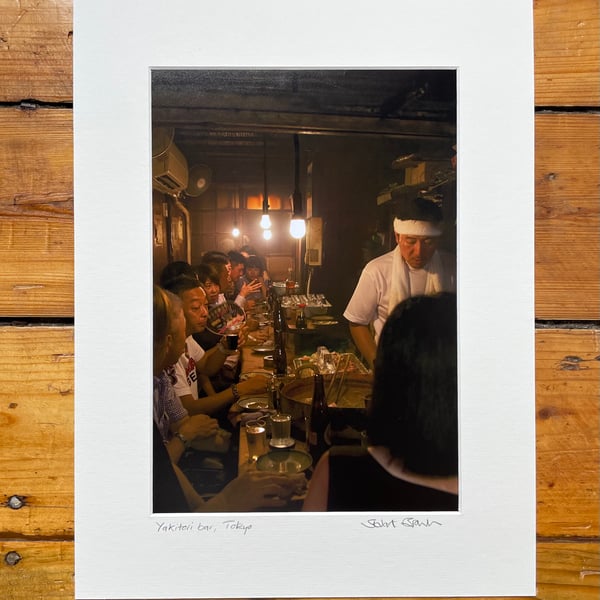 ‘Yakitori bar, Tokyo’ signed mounted print 30 x 40cm FREE DELIVERY