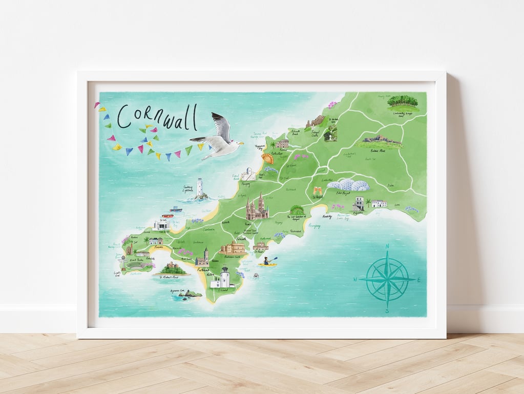 Cornwall Illustrated Map 
