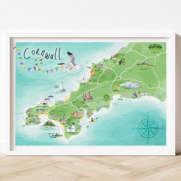 Cornwall Illustrated Map 