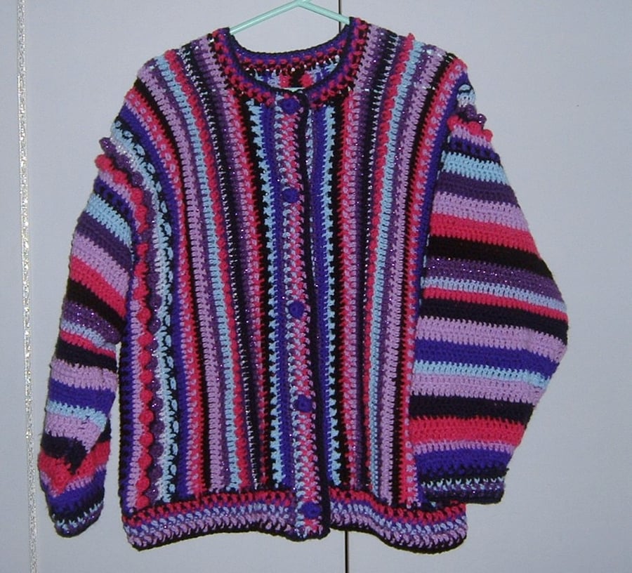 SALE BARGAIN hand crocheted OOAK unique lady's jacket. ref 499
