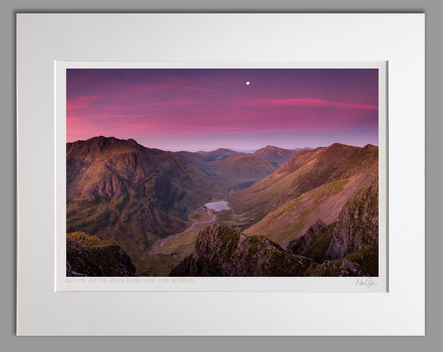 Glen Coe Aonach Eagach Highlands Scotland - A3 (50x40cm) Unframed Print