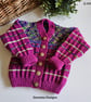 Designer Hand Knitted Baby Girl's Cardigan  9-18 months size - Image 1