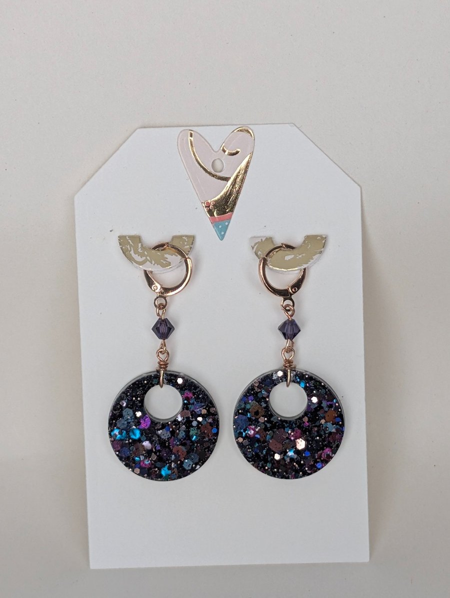 Circle Shaped Resin Earrings