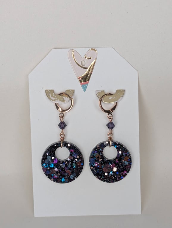 Circle Shaped Resin Earrings