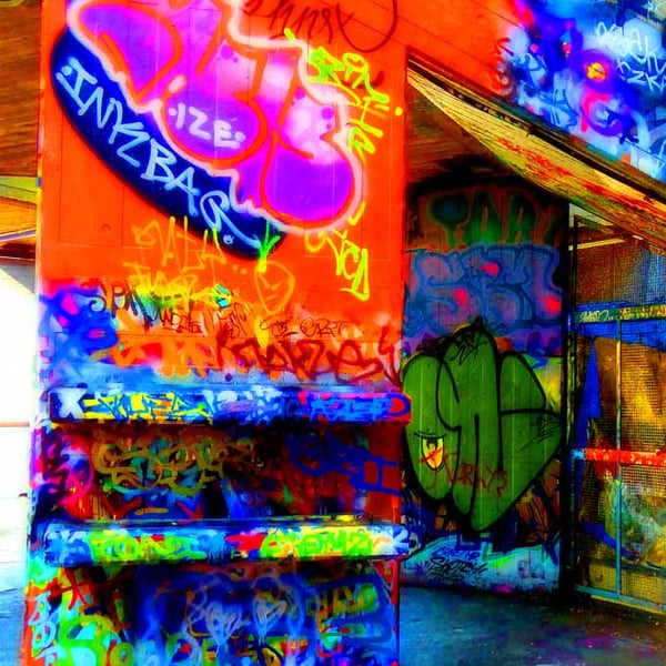 Graffiti Street Art Southbank Skate Park London Photograph Print