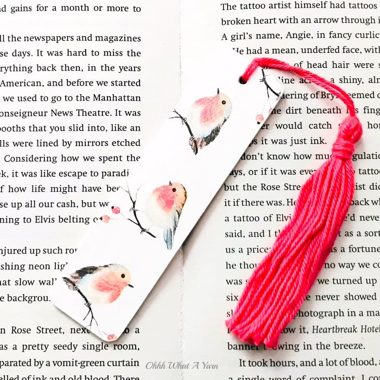 Robin decoupage wooden bookmark. Robin bookmark. Wooden bookmark. 